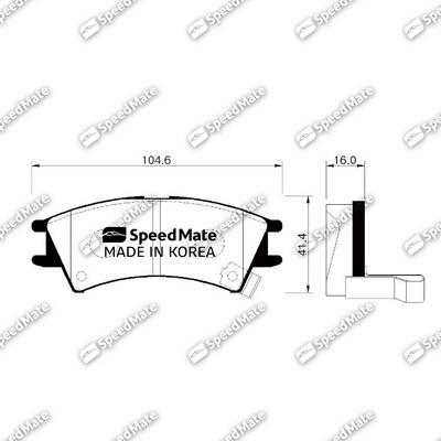 SpeedMate SM-BPH016 - Гальмівні колодки, дискові гальма autozip.com.ua