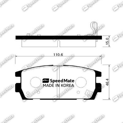 SpeedMate SM-BPH018 - Гальмівні колодки, дискові гальма autozip.com.ua