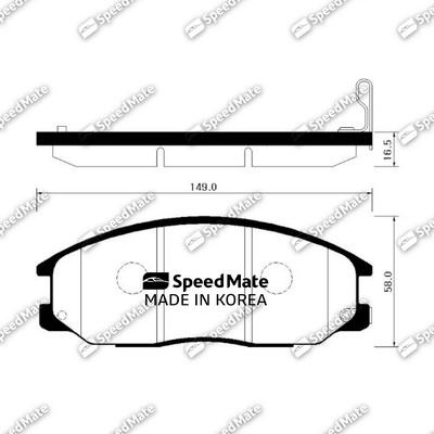 SpeedMate SM-BPH036 - Гальмівні колодки, дискові гальма autozip.com.ua