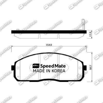 SpeedMate SM-BPH030 - Гальмівні колодки, дискові гальма autozip.com.ua