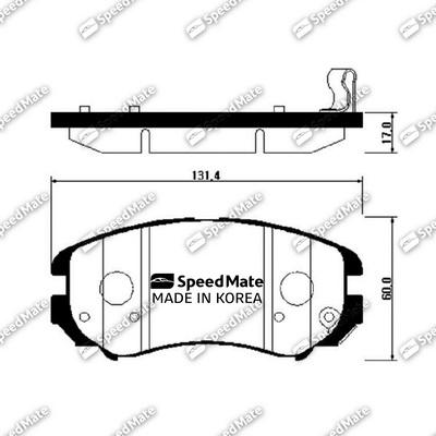 SpeedMate SM-BPH026 - Гальмівні колодки, дискові гальма autozip.com.ua