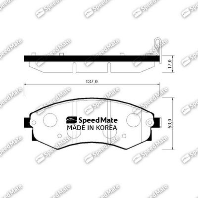 SpeedMate SM-BPH020 - Гальмівні колодки, дискові гальма autozip.com.ua