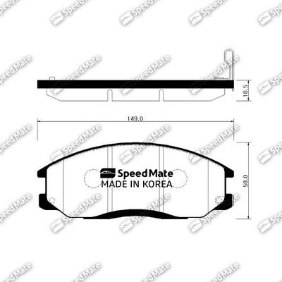 SpeedMate SM-BPH027 - Гальмівні колодки, дискові гальма autozip.com.ua