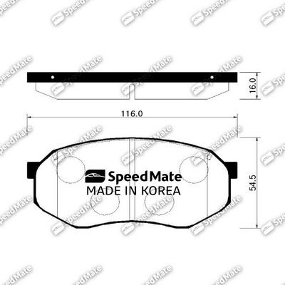 SpeedMate SM-BPK005 - Гальмівні колодки, дискові гальма autozip.com.ua
