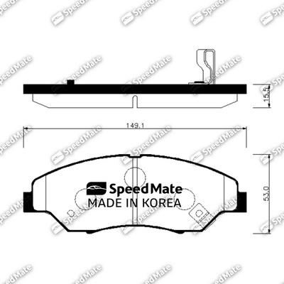 SpeedMate SM-BPK019 - Гальмівні колодки, дискові гальма autozip.com.ua