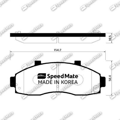 SpeedMate SM-BPK015 - Гальмівні колодки, дискові гальма autozip.com.ua
