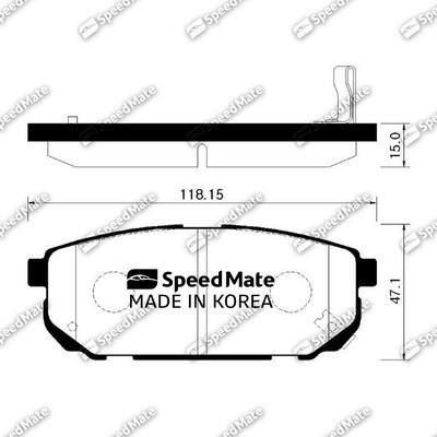 SpeedMate SM-BPK023 - Гальмівні колодки, дискові гальма autozip.com.ua