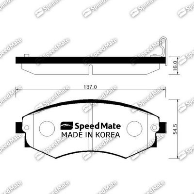 SpeedMate SM-BPY006 - Гальмівні колодки, дискові гальма autozip.com.ua