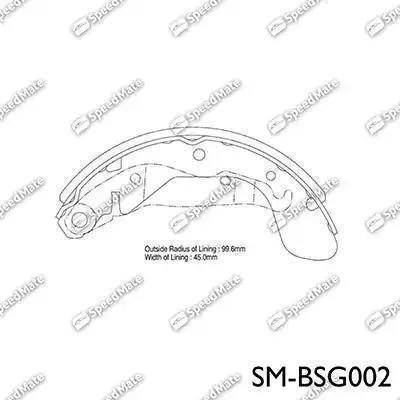 SpeedMate SM-BSG002 - Комплект гальм, барабанний механізм autozip.com.ua