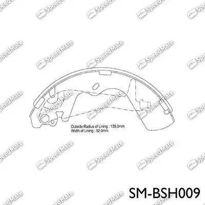 SpeedMate SM-BSH009 - Комплект гальм, барабанний механізм autozip.com.ua