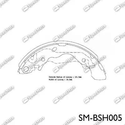 SpeedMate SM-BSH005 - Комплект гальм, барабанний механізм autozip.com.ua