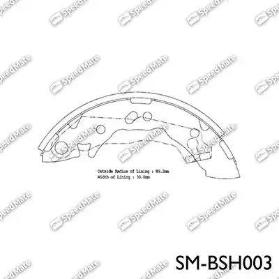 SpeedMate SM-BSH003 - Комплект гальм, барабанний механізм autozip.com.ua