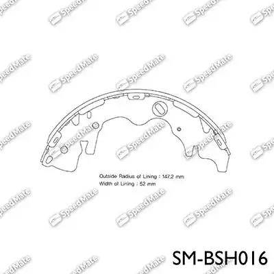 SpeedMate SM-BSH016 - Комплект гальм, барабанний механізм autozip.com.ua