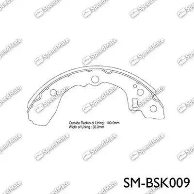 SpeedMate SM-BSK009 - Комплект гальм, барабанний механізм autozip.com.ua