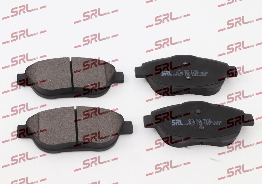 SRLine S70-0643 - Гальмівні колодки, дискові гальма autozip.com.ua