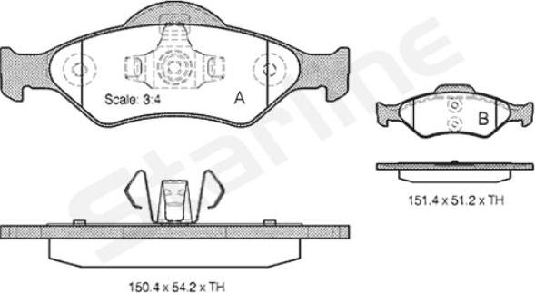 Starline BD S824P - Гальмівні колодки, дискові гальма autozip.com.ua