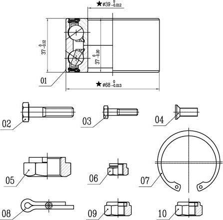 Starline LO 00575 - Комплект підшипника маточини колеса autozip.com.ua