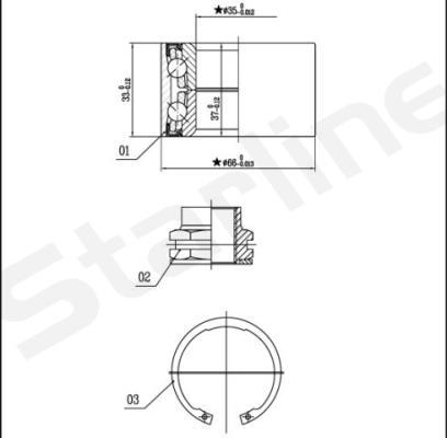 Starline LO 01401 - Комплект підшипника маточини колеса autozip.com.ua