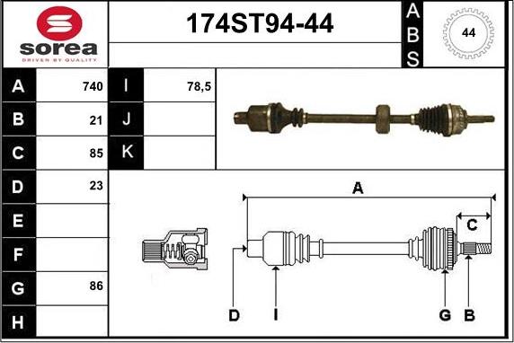 Stellox 158 1566-SX - Приводний вал autozip.com.ua