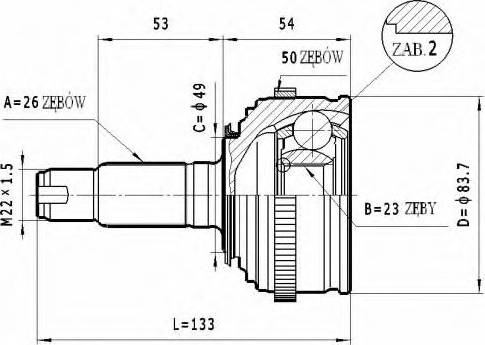Statim C.449 - Шарнір, ШРУС, приводний вал autozip.com.ua