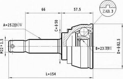 Statim C.454 - Шарнірний комплект, ШРУС, приводний вал autozip.com.ua