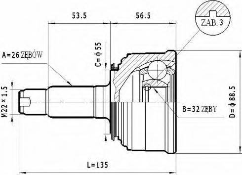 Statim C.452 - Шарнір, ШРУС, приводний вал autozip.com.ua