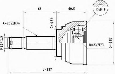 Statim C.457 - Шарнірний комплект, ШРУС, приводний вал autozip.com.ua