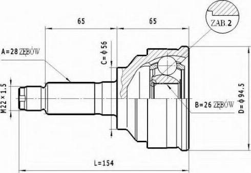 Statim C.461 - Шарнірний комплект, ШРУС, приводний вал autozip.com.ua