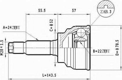 Statim C.462 - Шарнірний комплект, ШРУС, приводний вал autozip.com.ua