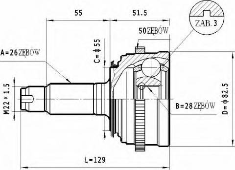 Statim C.439 - Шарнір, ШРУС, приводний вал autozip.com.ua