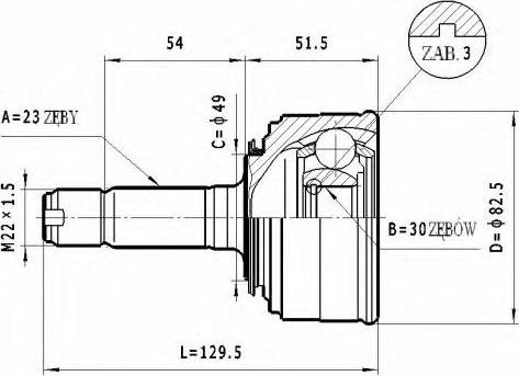 Statim C.425 - Шарнірний комплект, ШРУС, приводний вал autozip.com.ua