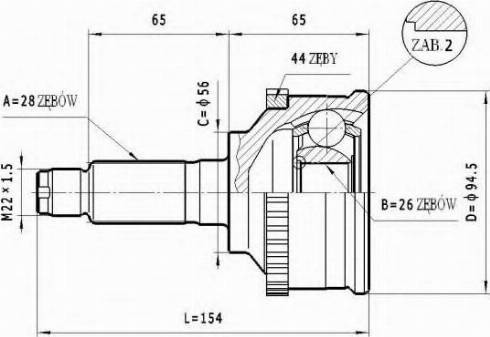 Statim C.477 - Шарнірний комплект, ШРУС, приводний вал autozip.com.ua