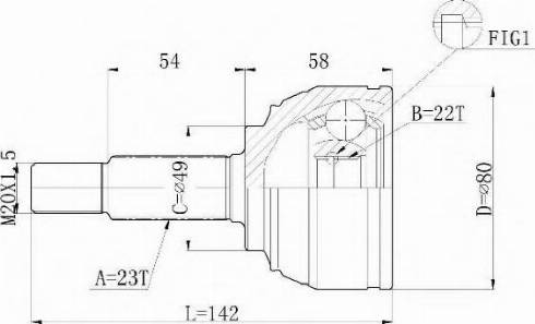 Statim C.540 - Шарнірний комплект, ШРУС, приводний вал autozip.com.ua