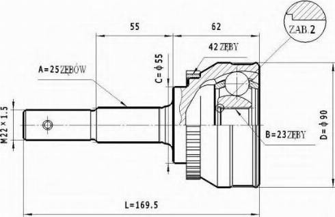 Statim C.551 - Шарнірний комплект, ШРУС, приводний вал autozip.com.ua