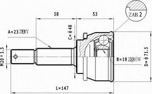 Statim C.513 - Шарнірний комплект, ШРУС, приводний вал autozip.com.ua