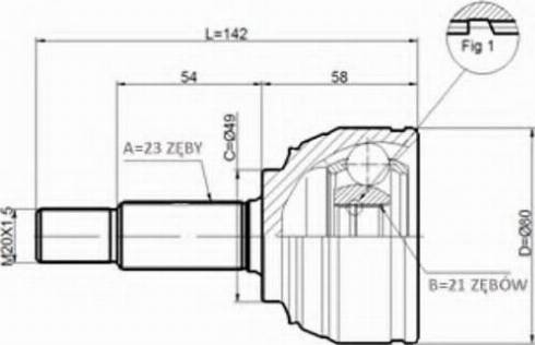 Statim C.534 - Шарнірний комплект, ШРУС, приводний вал autozip.com.ua