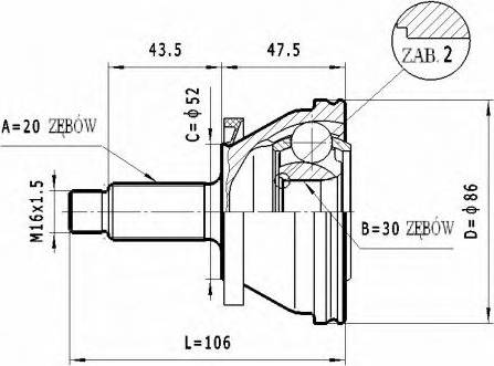 Statim C.009 - Шарнір, ШРУС, приводний вал autozip.com.ua