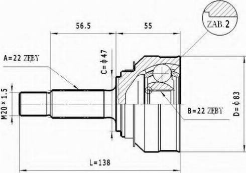 Statim C.004 - Шарнірний комплект, ШРУС, приводний вал autozip.com.ua