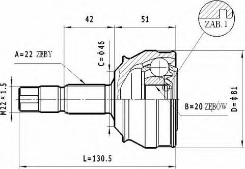 Statim C.149 - Шарнірний комплект, ШРУС, приводний вал autozip.com.ua