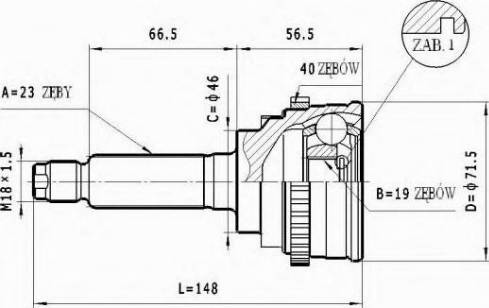 Statim C.146 - Шарнірний комплект, ШРУС, приводний вал autozip.com.ua