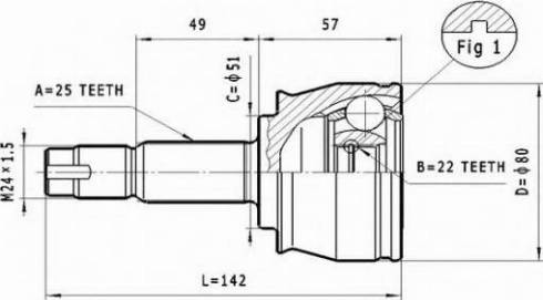Statim C.155 - Шарнір, ШРУС, приводний вал autozip.com.ua
