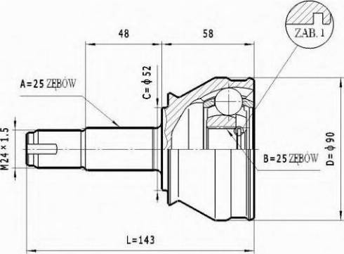 Statim C.167 - Шарнірний комплект, ШРУС, приводний вал autozip.com.ua