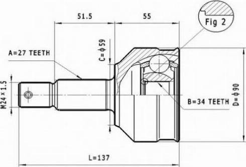 Statim C.108 - Шарнірний комплект, ШРУС, приводний вал autozip.com.ua