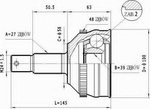 Statim C.121 - Шарнір, ШРУС, приводний вал autozip.com.ua