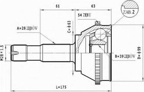 Statim C.127 - Шарнірний комплект, ШРУС, приводний вал autozip.com.ua