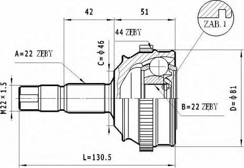 Statim C.170 - Шарнірний комплект, ШРУС, приводний вал autozip.com.ua