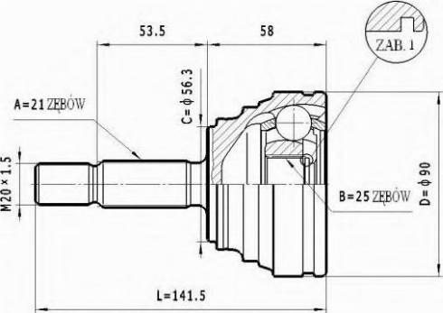 Statim C.346 - Шарнірний комплект, ШРУС, приводний вал autozip.com.ua