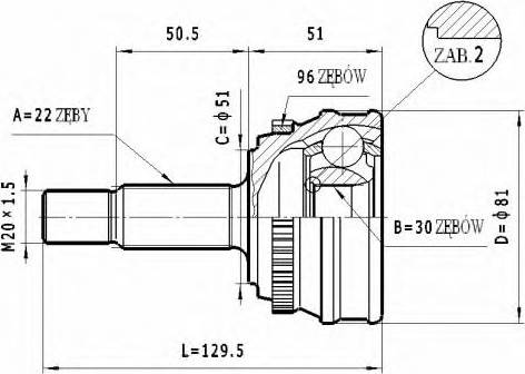 Statim C.341 - Шарнір, ШРУС, приводний вал autozip.com.ua