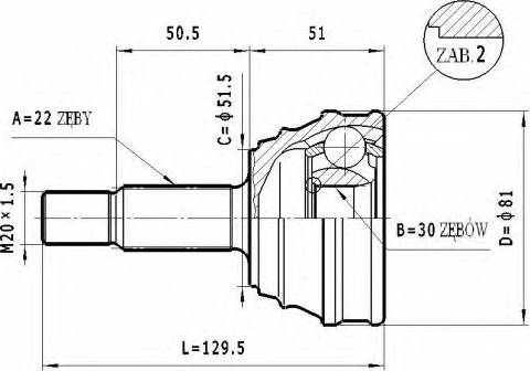 Statim C.319 - Шарнірний комплект, ШРУС, приводний вал autozip.com.ua