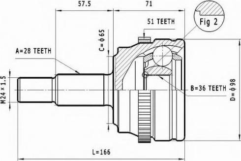 Statim C.372 - Шарнірний комплект, ШРУС, приводний вал autozip.com.ua